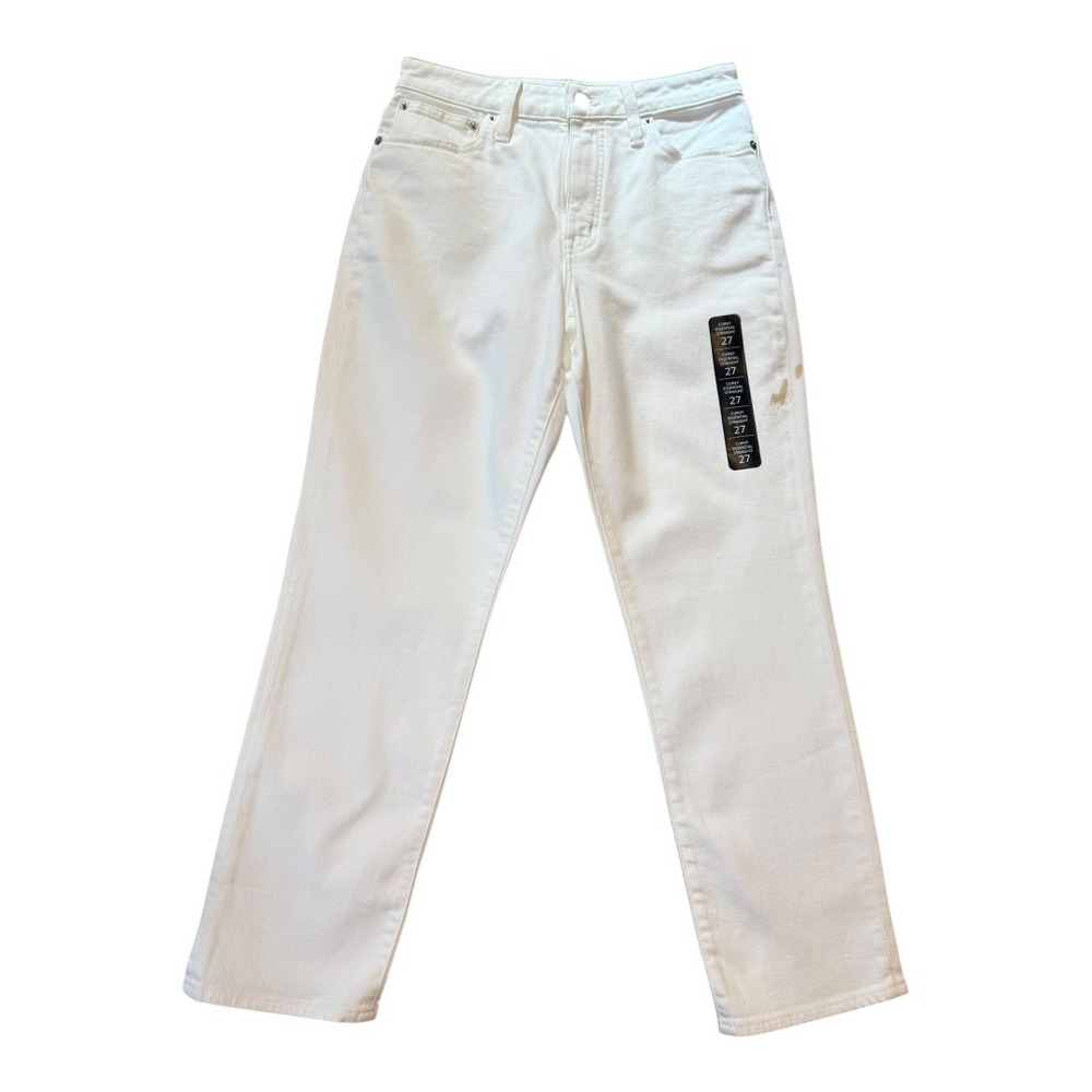 J. Crew Curvy Essential Straight Leg Jeans White Womens Size 4 (27) NWT